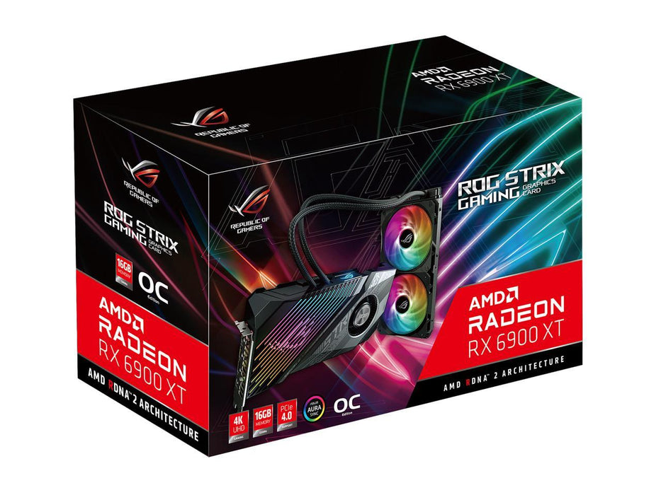 ASUS ROG Strix Radeon RX 6900 XT DirectX 12 Ultimate ROG-STRIX-LC-RX6900XT-O16G-GAMING 16GB 256-Bit Graphics Video Card