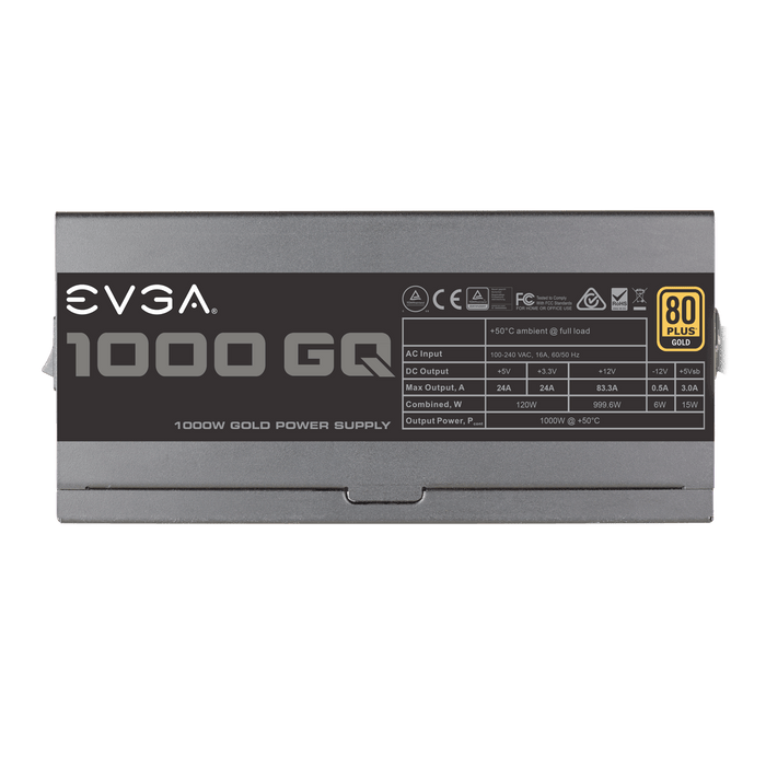 EVGA 210-GQ-1000-V1,1000 GQ, 80+ GOLD 1000W, Semi Modular, EVGA ECO Mode, 5 Year Warranty, Power Supply