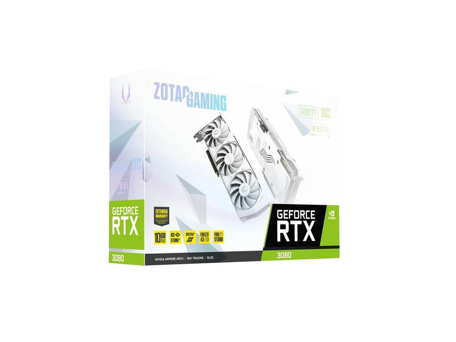 ZOTAC GAMING GeForce RTX 3080 Trinity OC LHR WHITE 10GB GDDR6X Gaming Graphics Card, ZT-A30800K-10PLHR